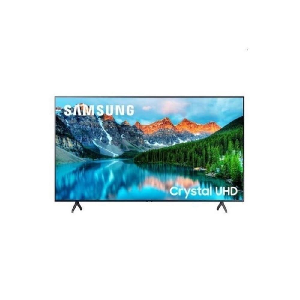Televisor Pro Samsung BE43TH,Televisor + Monitor Industrial,Tamaño 43”resolución 3840x2160 , Brillo 250 nit, Contraste: 4700:1, Características: uso 16 horas/día, altavoces 2,Conectividad VIDEO: HDMI x2, USB: USB x 1, RF: 1 Terrestre / 1 Cable / 0 Satélite, RJ45, salida AUDIO: óptico, Wi-Fi 5, compatible con Bluetooth,Garantía: 3 años, vista 1