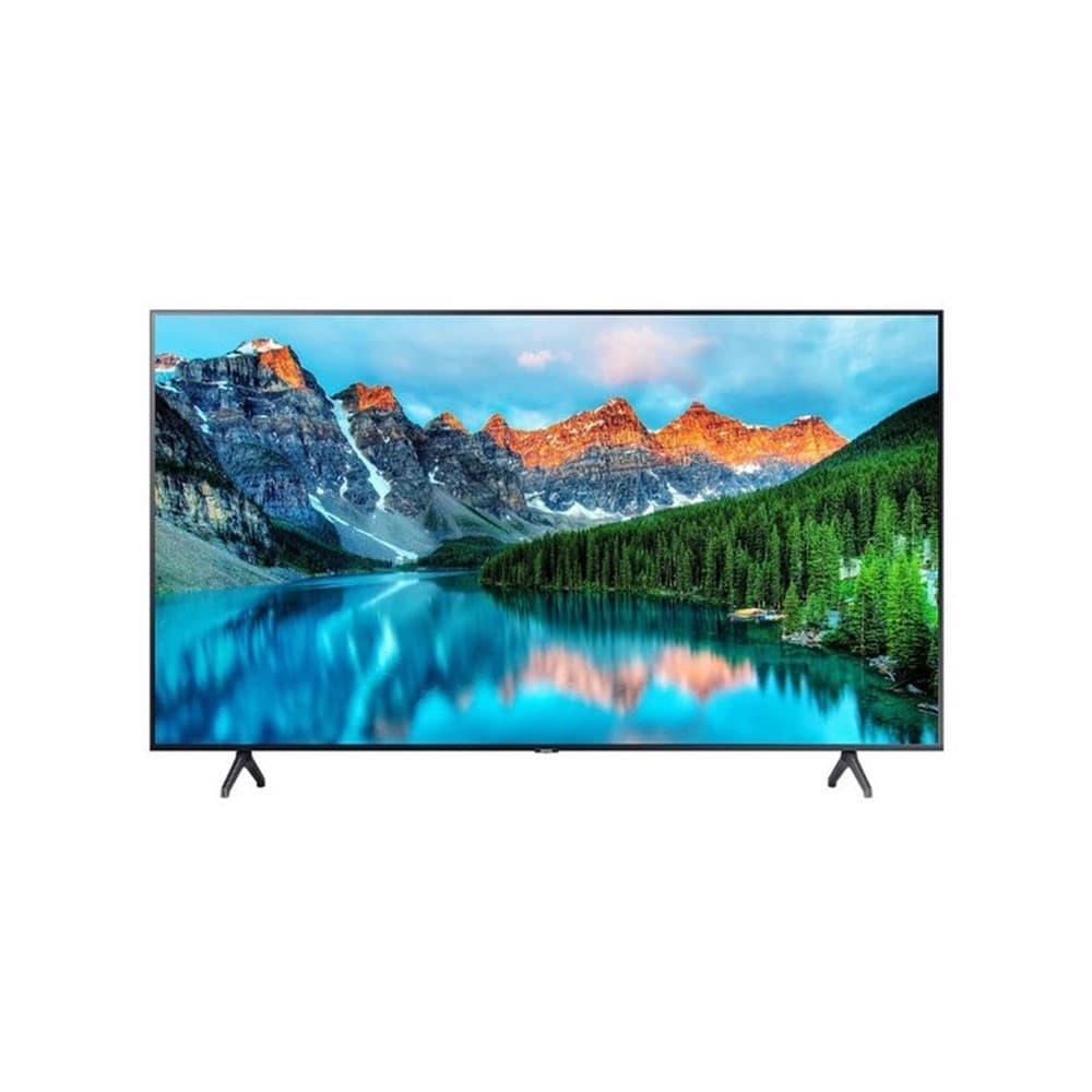 Televisor Pro Samsung BE50A-H,Televisor + Monitor Industrial,Tamaño 50”resolución 3840x2160 , Brillo 250 nit, Contraste: 4700:1, Características: uso 16 horas/día, altavoces 2,Conectividad VIDEO: HDMI x2, USB: USB x 1, RF: 1 Terrestre / 1 Cable/ 1 Satélite, RJ45, salida AUDIO: óptico, Wi-Fi 5, compatible con Bluetooth,Garantía: 3 años, vista 1