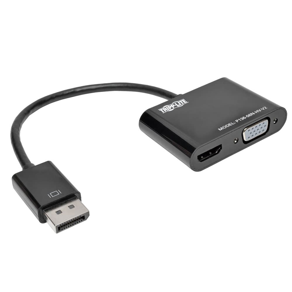 DisplayPort to VGA/HDMI All-in-One Converter Adapter, DP ver 1.2, 4K 30 Hz HDMI, vista 1