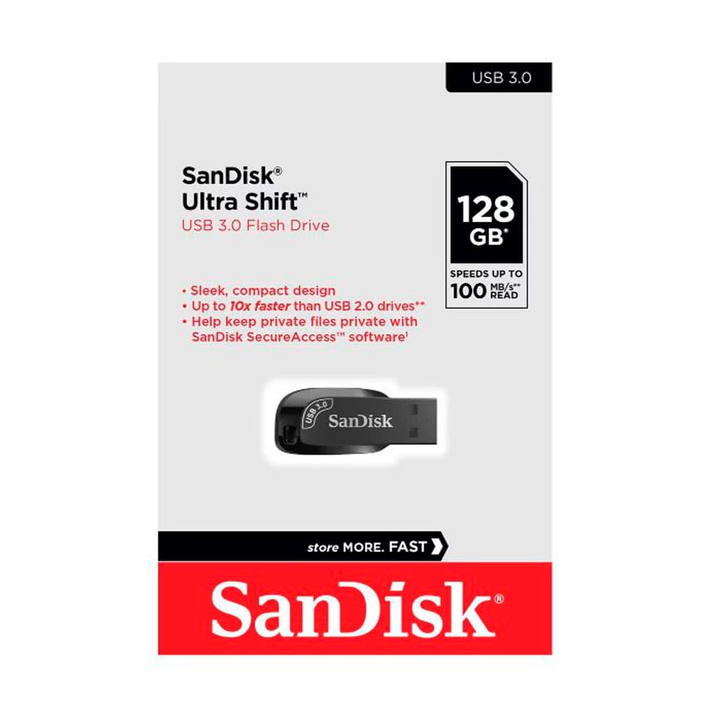 Memoria USB SanDisk Ultra Shift 3.0 128GB, vista 1