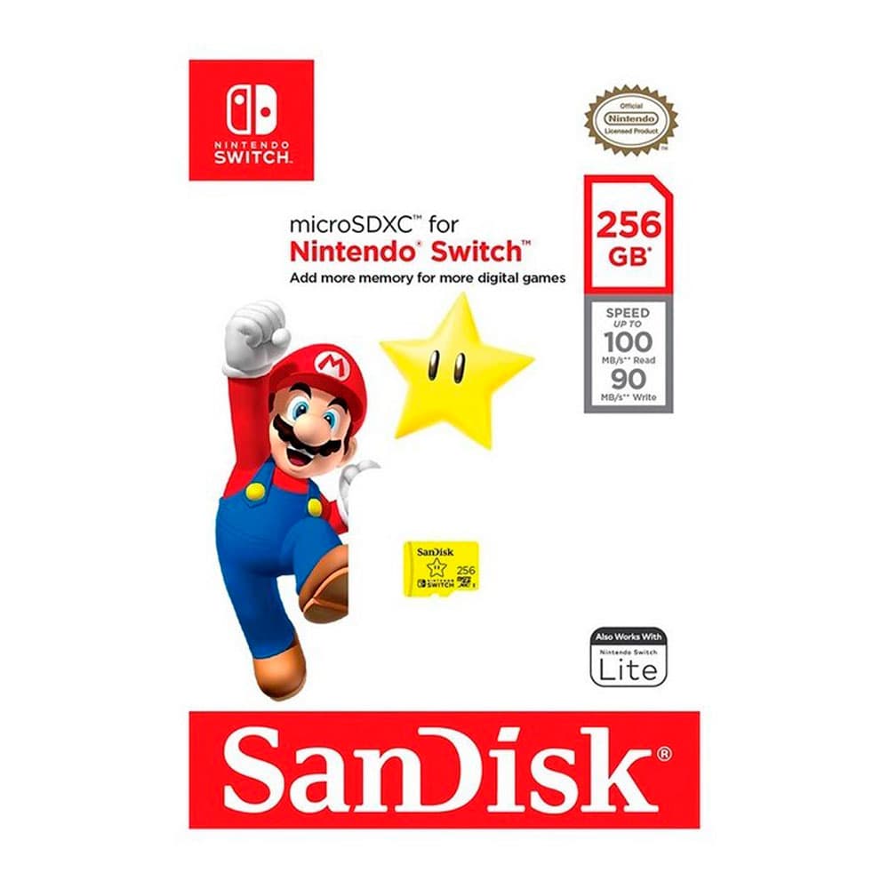 Memoria microSD SanDisk 256GB Nintendo Switch UHS-I 100MB/s, vista 1