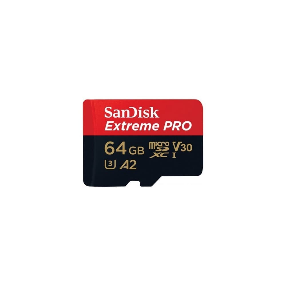 Tarjeta microSD SanDisk Extreme Pro UHS-I 64GB C10, U3, V30, A2, vista 1