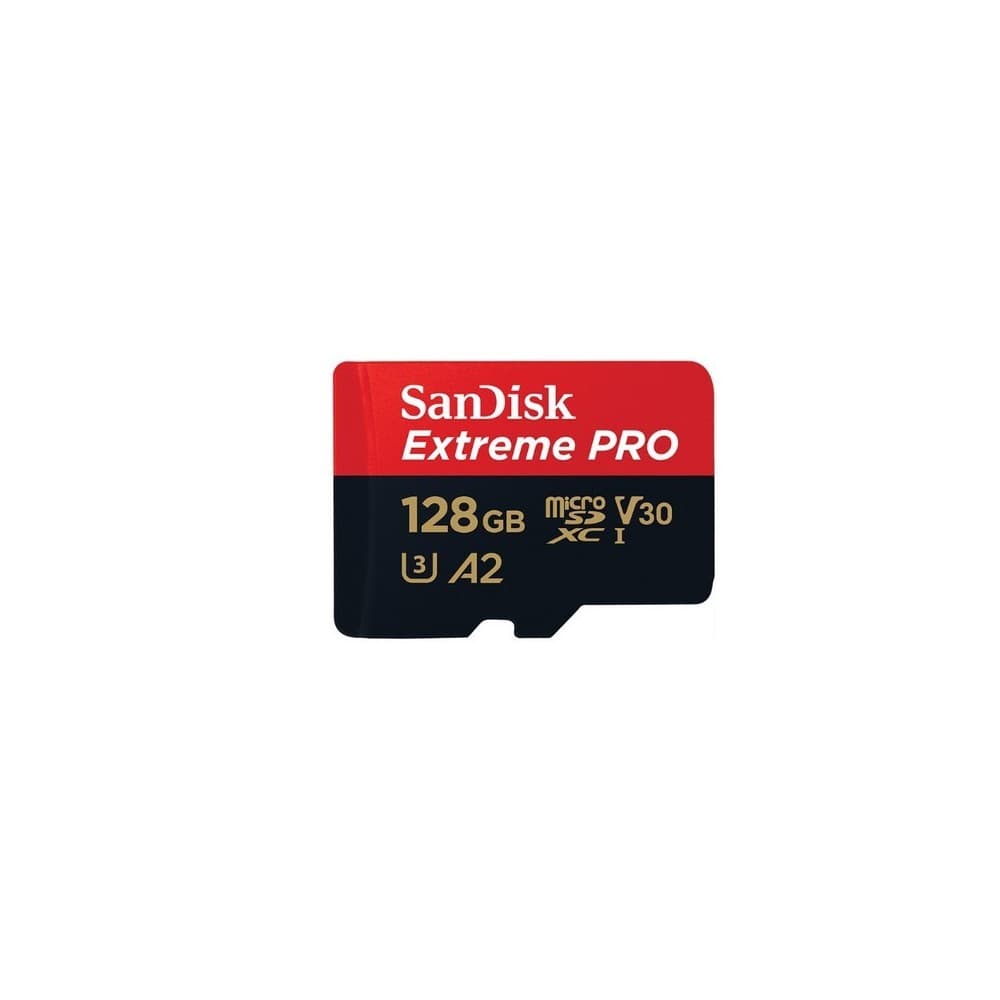 Tarjeta microSD SanDisk Extreme Pro UHS-I 128GB C10, U3, V30, A2, vista 1
