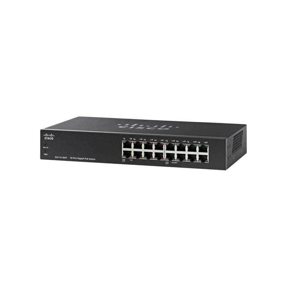 SG110-16HP 16-Port PoE Gigabit Switch, vista 1