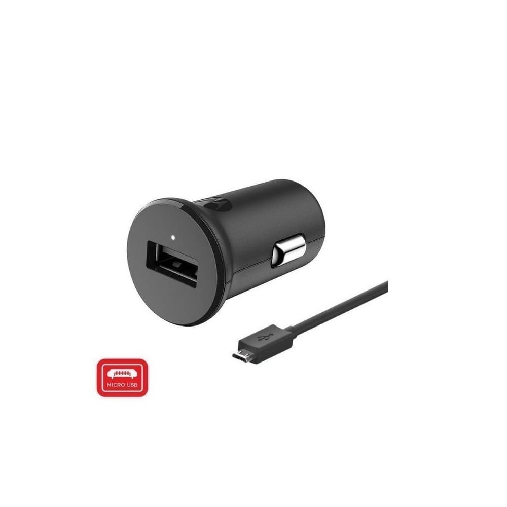 Cargador de Carro Motorola TurboPower 18 QC 3.0 Car Charger w/ 1m micro-USB datacable, vista 1