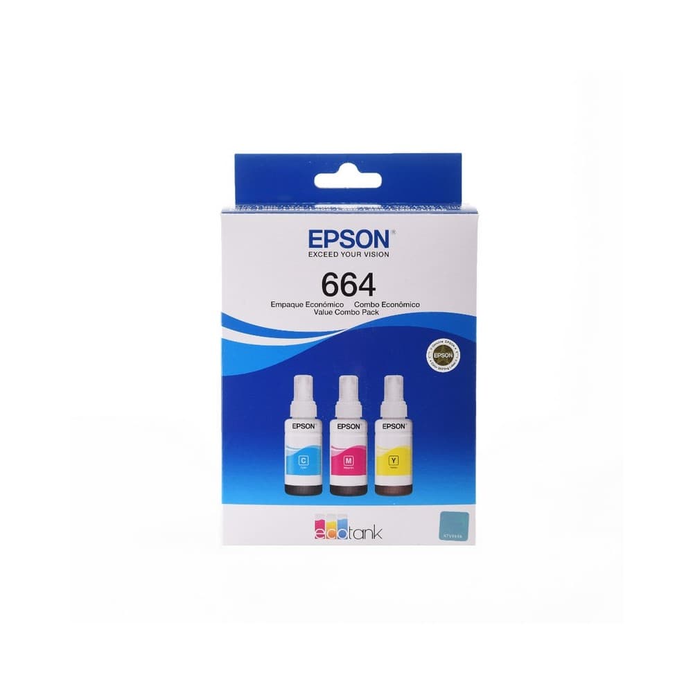Botella Epson T664520-3P - Multipack 3 botellas Color cyan, magenta y yellow, IMPRESORA EPSON L200/210/350/355/555 (7.500 paginas), vista 1