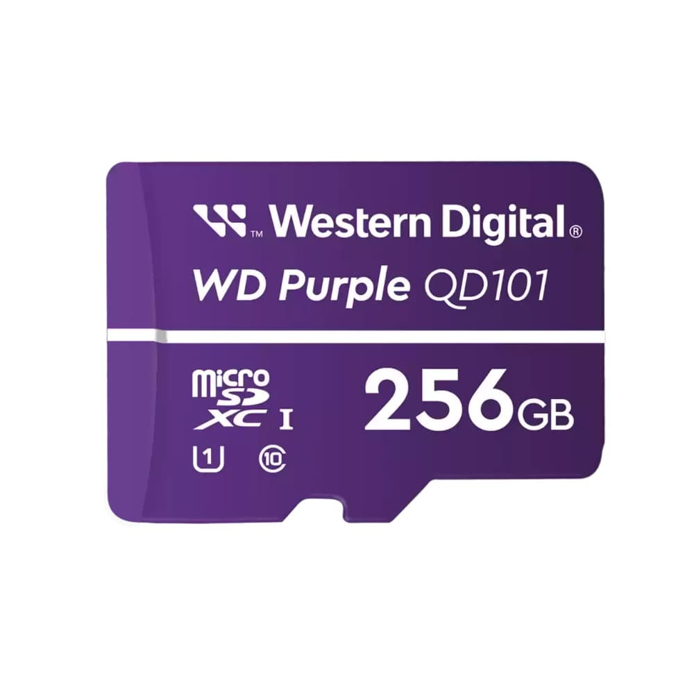 Tarjeta microSD Western Digital Purple 256GB para cámaras de seguridad grabación 24/7, vista 1