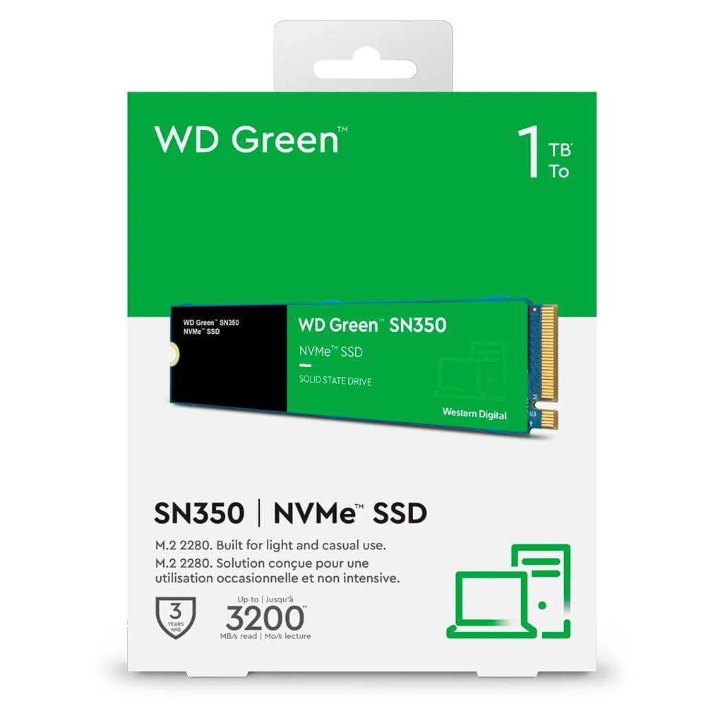 Unidad de estado sólido SSD Western Digital Green SN350 1TB M.2 PCIe NVMe, vista 1